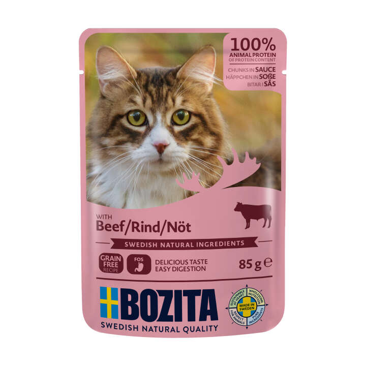 BOZITA Katzen-Nassfutter Häppchen in Sauce Rind